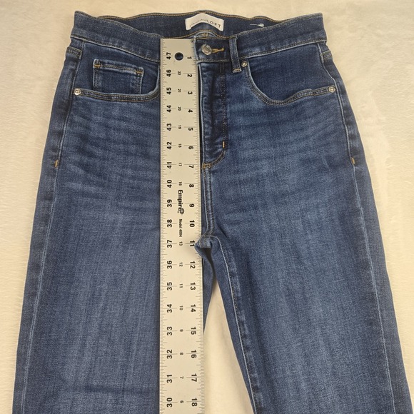 Loft Womens Kick Crop Dark Wash Jeans Size 27 Raw Hem - Picture 11 of 14